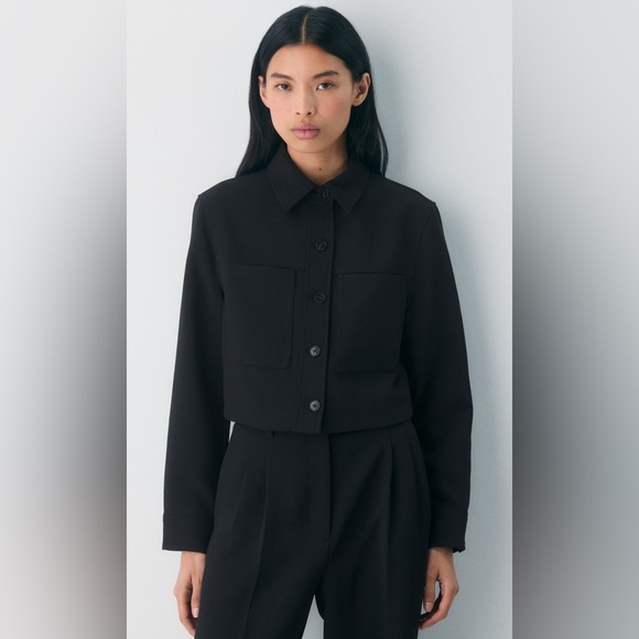 WILFRED Aritzia Little Cropped Black Jacket Size: M NWT